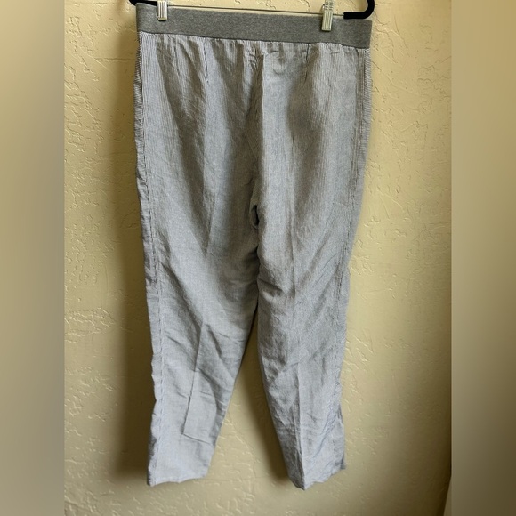 J Jill linen blend striped pull on pants Med tall beach coastal summer casual - Picture 3 of 8